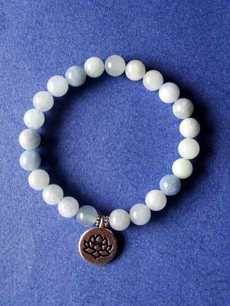 Aquamarine and Lotus Pendant, Bracelet
